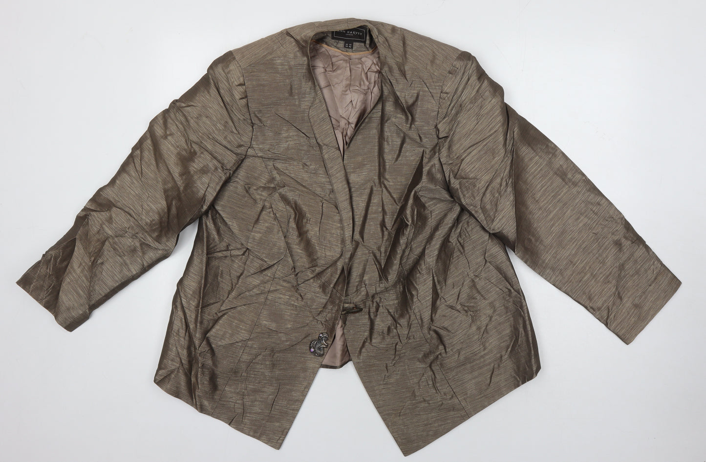 Ann Harvey Womens Brown Jacket Size 16 - Mushroom