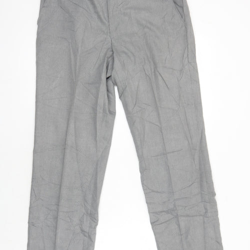 Marks and Spencer Mens Grey Polyester Trousers Size 34 in L27 in Regular