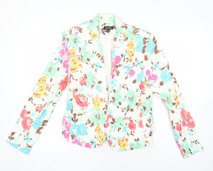 Pomodora Womens Multicoloured Floral Jacket Blazer Size 14
