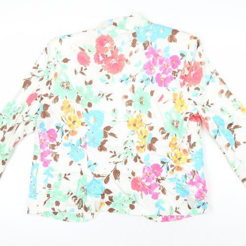Pomodora Womens Multicoloured Floral Jacket Blazer Size 14