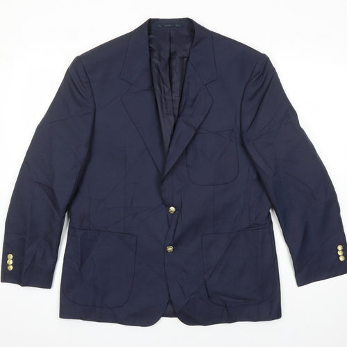 Chums Mens Blue Polyester Jacket Suit Jacket Size 40 Regular