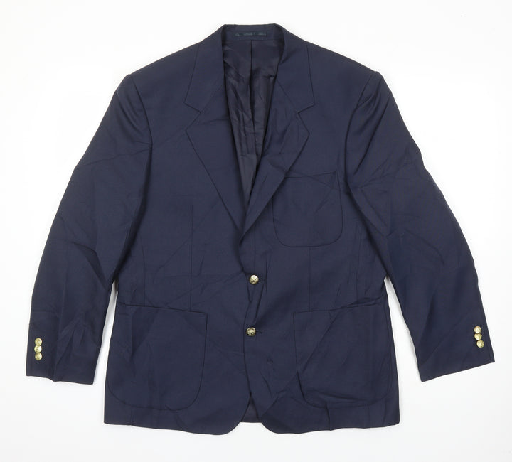 Chums Mens Blue Polyester Jacket Suit Jacket Size 40 Regular