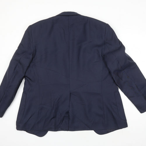 Chums Mens Blue Polyester Jacket Suit Jacket Size 40 Regular