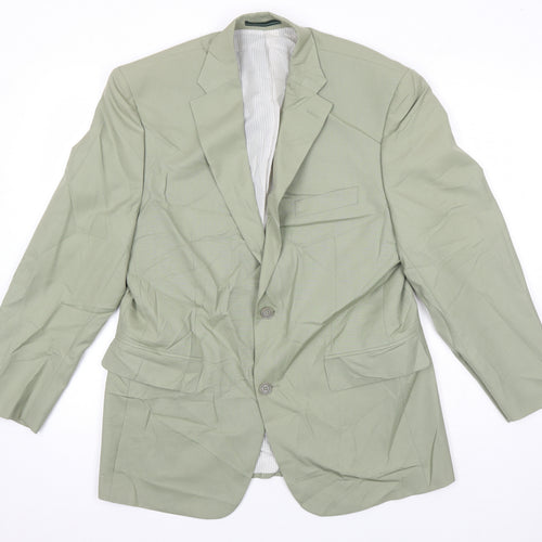 Greenwoods Mens Green Polyester Jacket Blazer Size 40 Regular