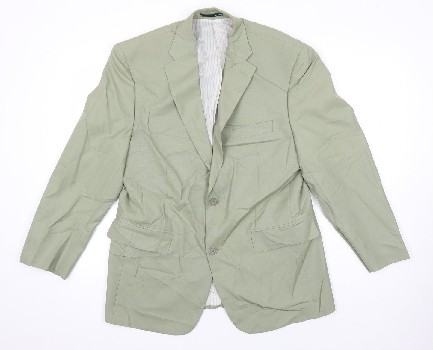 Greenwoods Mens Green Polyester Jacket Blazer Size 40 Regular