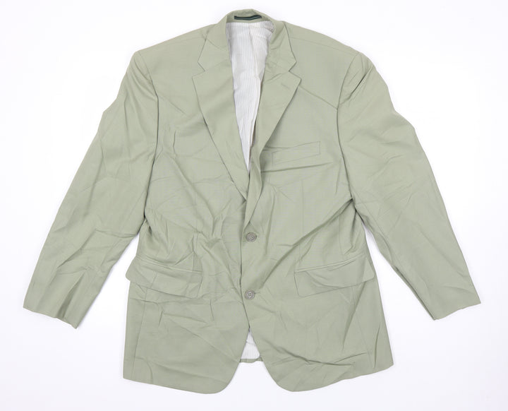 Greenwoods Mens Green Polyester Jacket Blazer Size 40 Regular