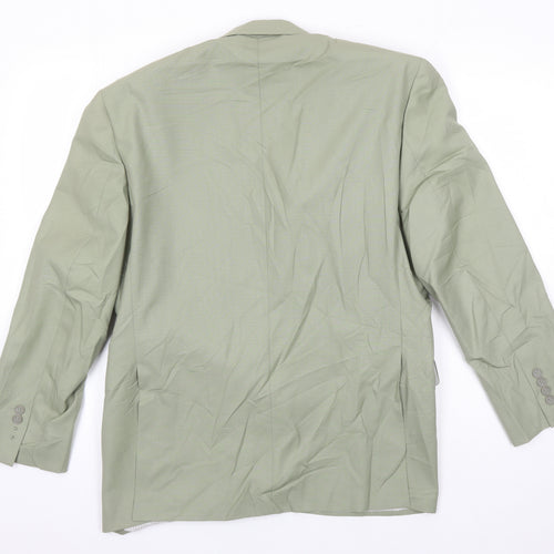 Greenwoods Mens Green Polyester Jacket Blazer Size 40 Regular