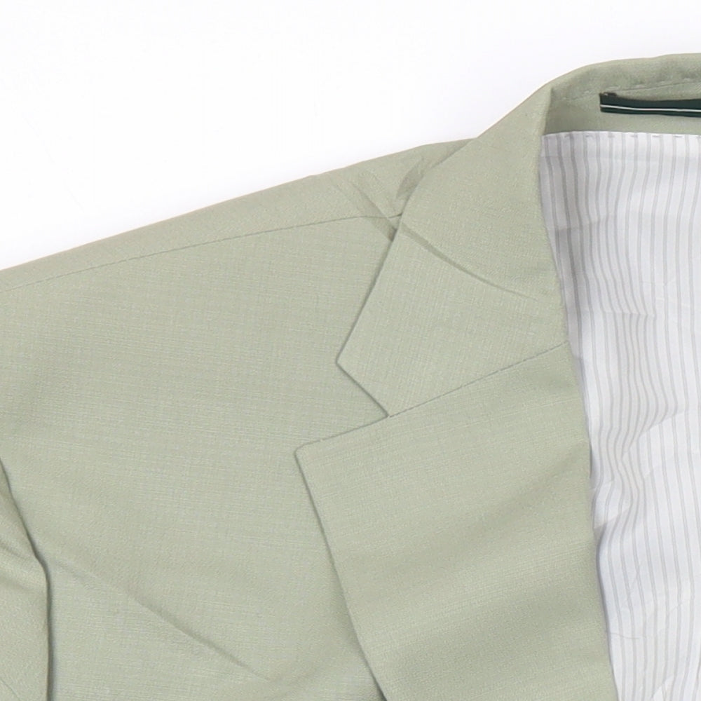 Greenwoods Mens Green Polyester Jacket Blazer Size 40 Regular