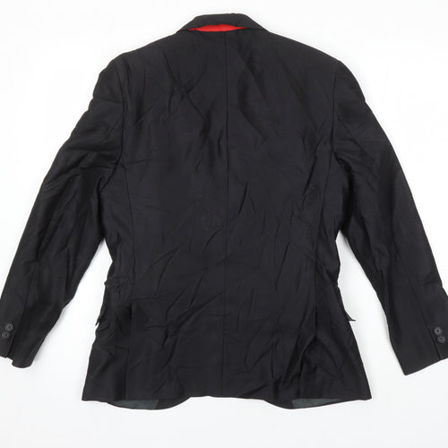 Ventuno 21 Mens Black Polyester Jacket Suit Jacket Size 38 Regular