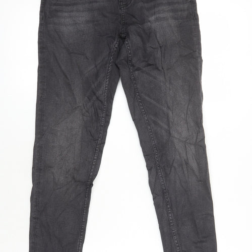 M&S Womens Grey Cotton Skinny Jeans Size 8 L27 in Regular