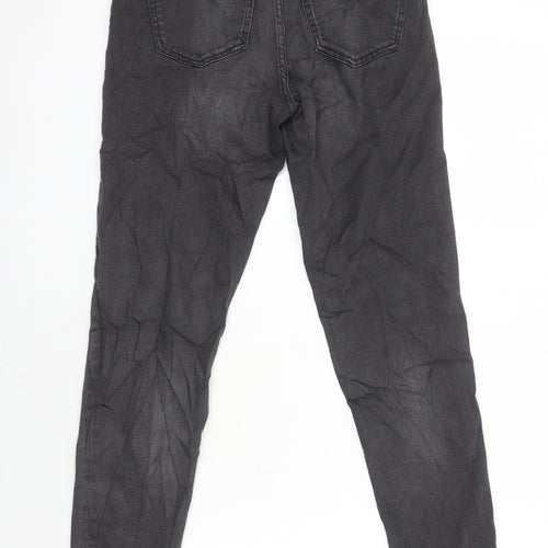 M&S Womens Grey Cotton Skinny Jeans Size 8 L27 in Regular