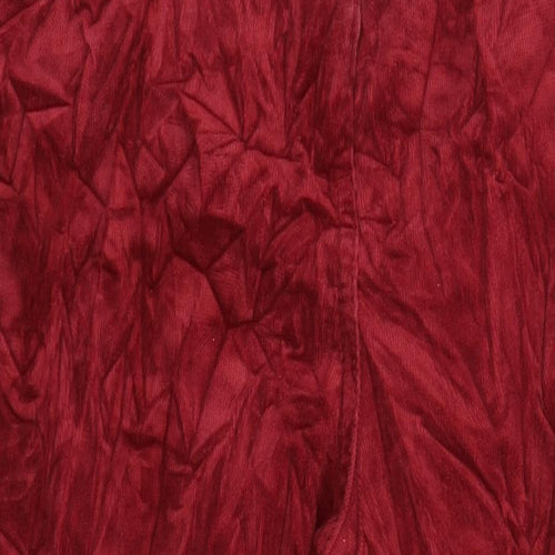 M&S Womens Red Cotton Straight Jeans Size 18 L27 in Regular