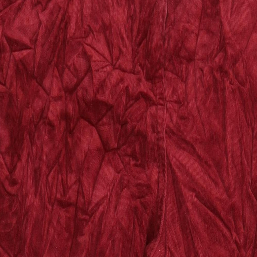M&S Womens Red Cotton Straight Jeans Size 18 L27 in Regular