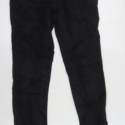 Topshop Womens Black Cotton Skinny Jeans Size 10 L28 in Regular