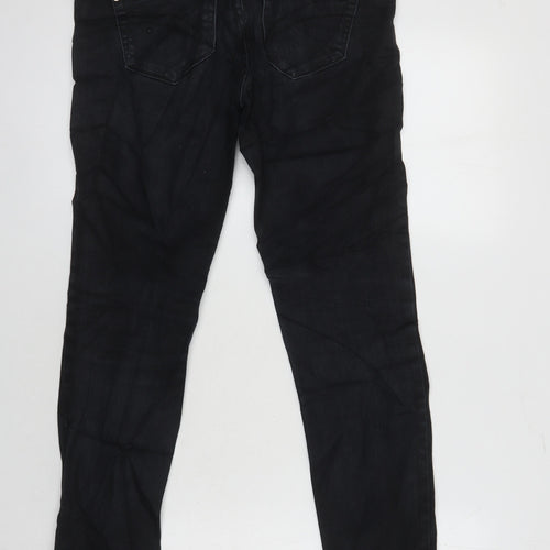 Topshop Womens Black Cotton Skinny Jeans Size 10 L28 in Regular
