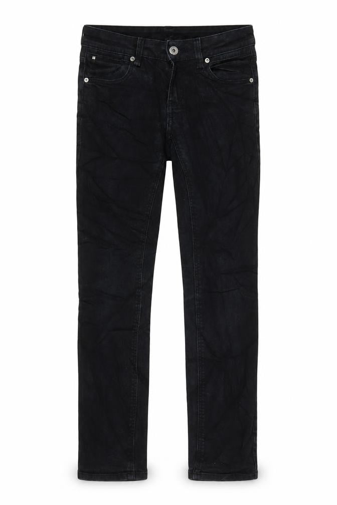 M&S Womens Blue Herringbone Cotton Straight Jeans Size 10 L26.5 in Regular