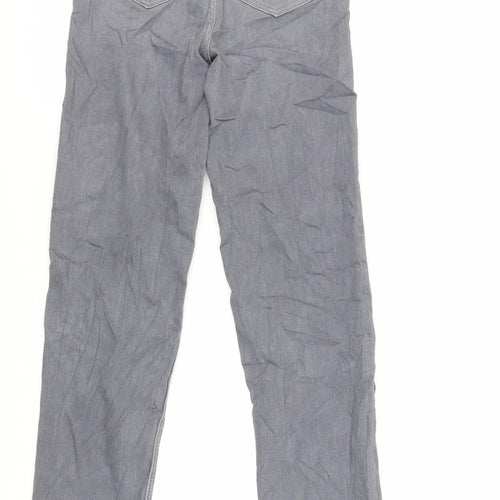 Marks and Spencer Womens Grey Cotton Straight Jeans Size 8 L29 in Regular Zip