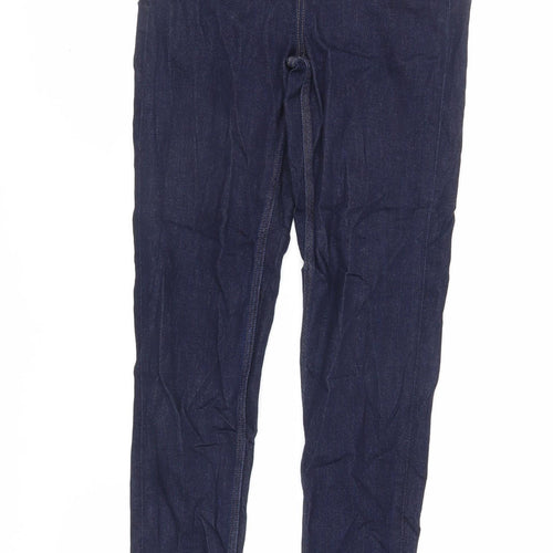 Marks and Spencer Womens Blue Cotton Skinny Jeans Size 8 L31 in Regular Zip
