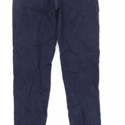 Marks and Spencer Womens Blue Cotton Skinny Jeans Size 8 L31 in Regular Zip