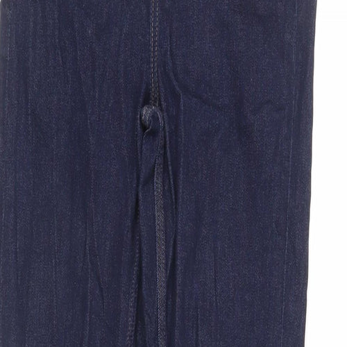 Marks and Spencer Womens Blue Cotton Skinny Jeans Size 8 L31 in Regular Zip