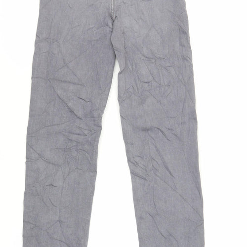 Marks and Spencer Womens Grey Cotton Straight Jeans Size 8 L31 in Regular Zip - Long Lenght