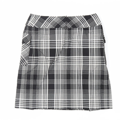 Liz Claiborne Womens Black Plaid Polyester Cargo Skirt Size 12 Zip