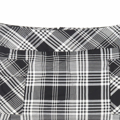 Liz Claiborne Womens Black Plaid Polyester Cargo Skirt Size 12 Zip