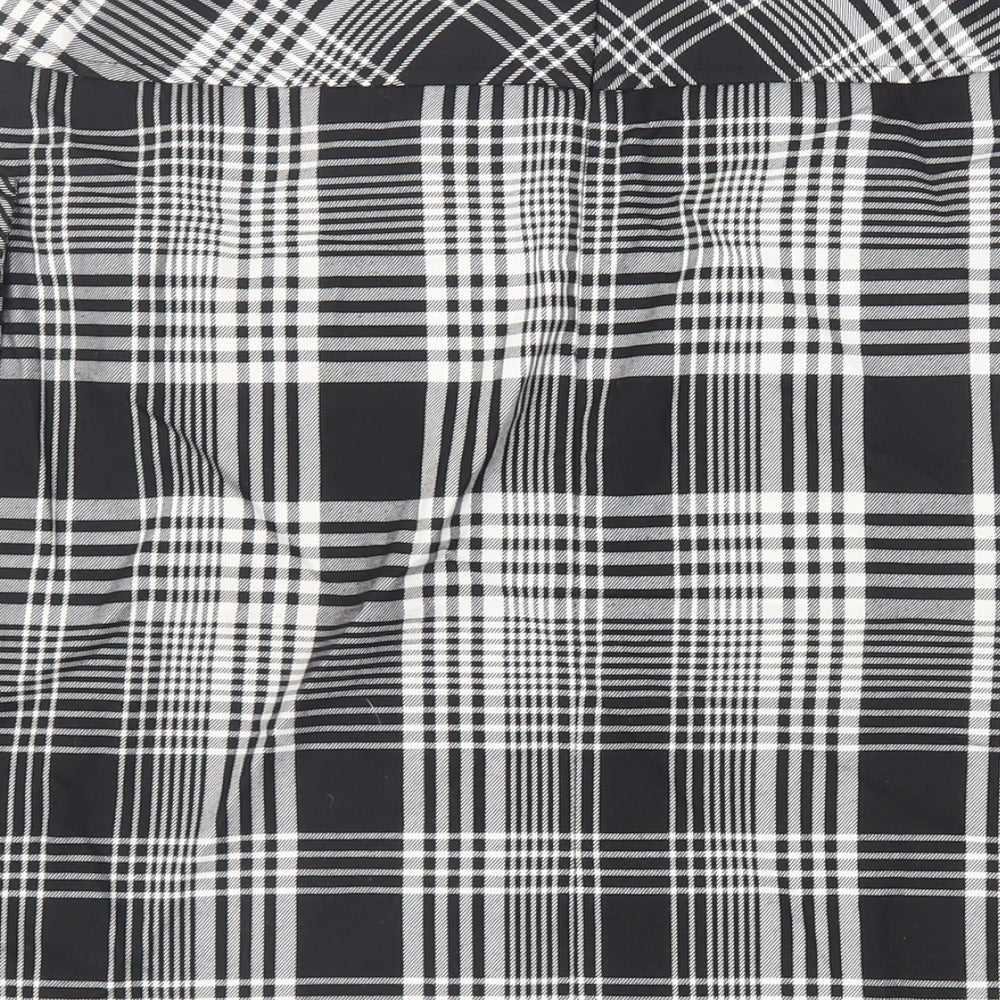 Liz Claiborne Womens Black Plaid Polyester Cargo Skirt Size 12 Zip