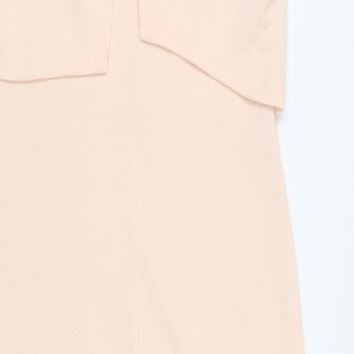 Miss Selfridge Womens Pink Polyester Pencil Dress Size 10 Round Neck Pullover