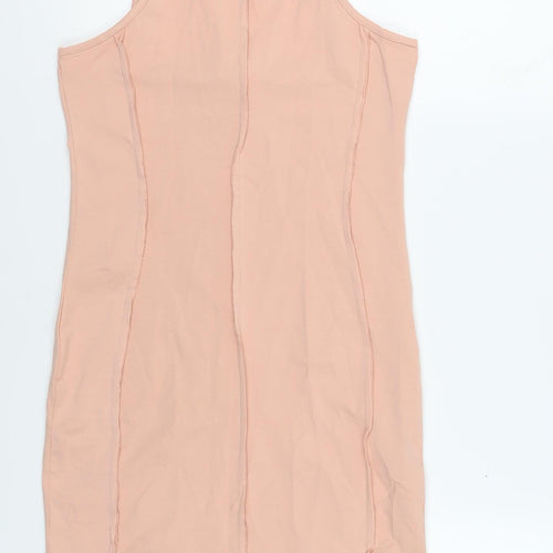 Public Desire Womens Pink Cotton Mini Size 14 Halter Pullover - Backless