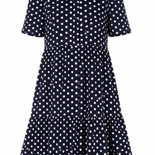 QED London Womens Blue Polka Dot Polyester Shirt Dress Size 10 Collared Button