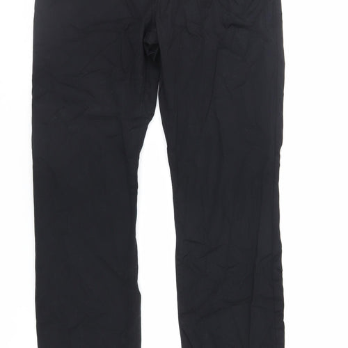 Jaeger Mens Black Cotton Straight Jeans Size 30 in L32 in Regular Zip