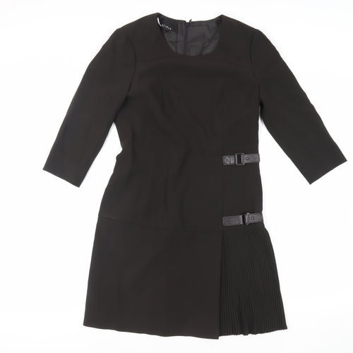 Carlisle Womens Green Polyester A-Line Size 8 Round Neck Zip