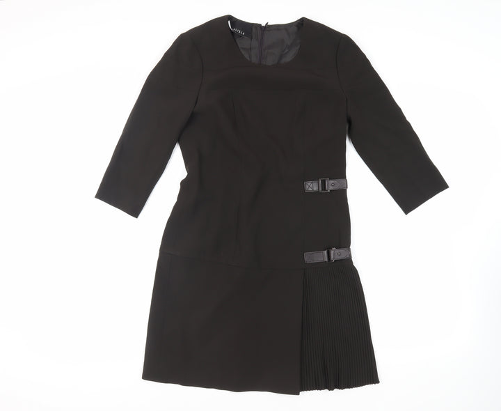 Carlisle Womens Green Polyester A-Line Size 8 Round Neck Zip