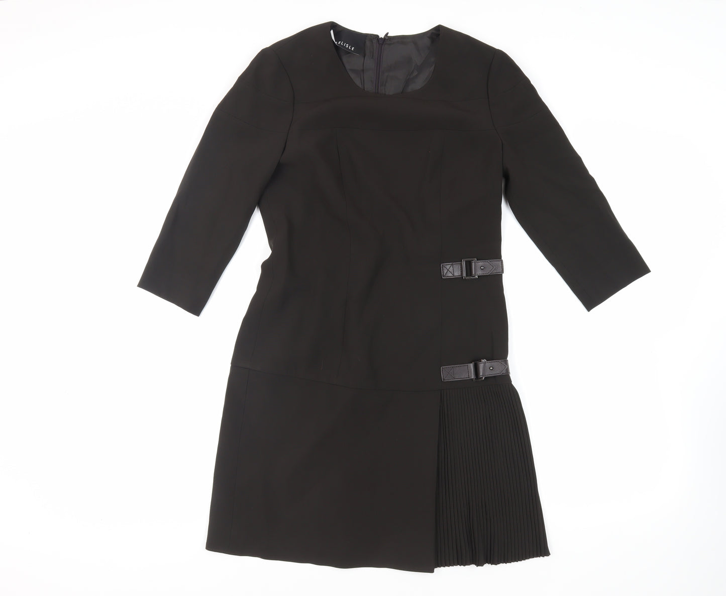 Carlisle Womens Green Polyester A-Line Size 8 Round Neck Zip