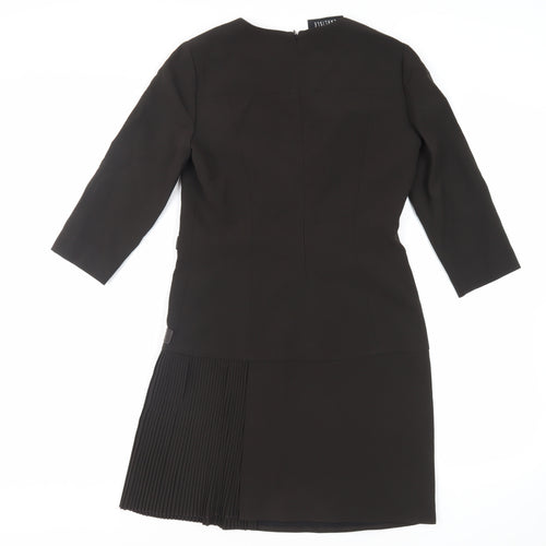 Carlisle Womens Green Polyester A-Line Size 8 Round Neck Zip
