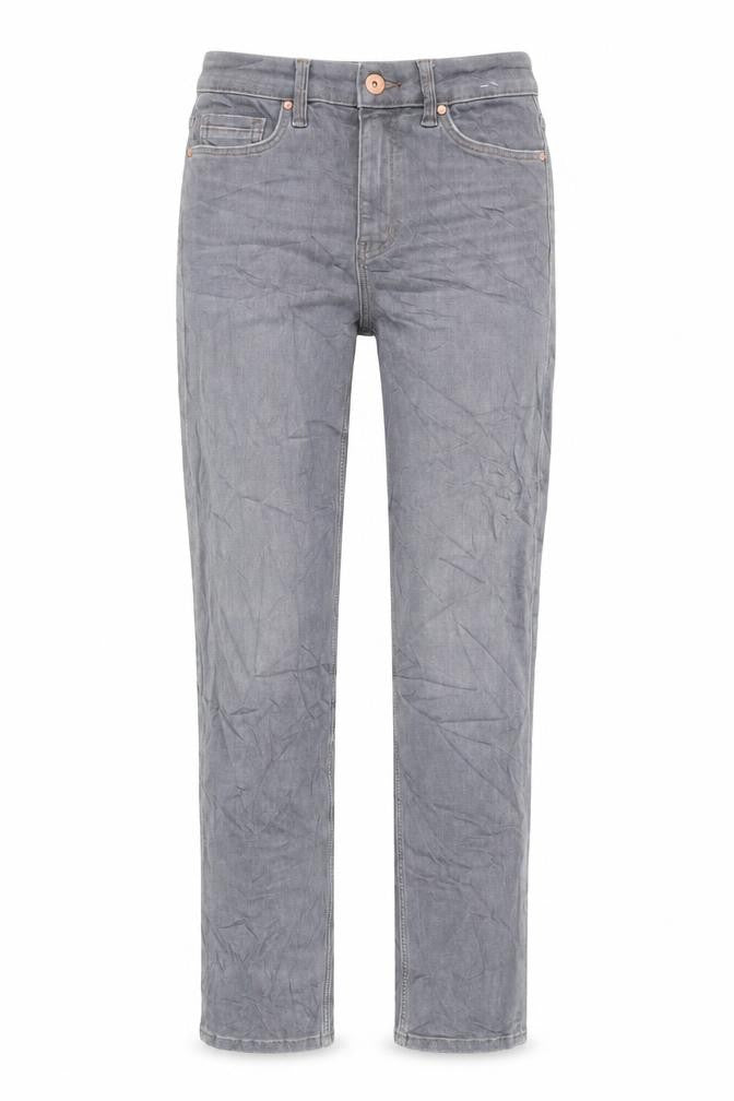 Marks and Spencer Womens Grey Cotton Straight Jeans Size 8 L32 in Regular Zip