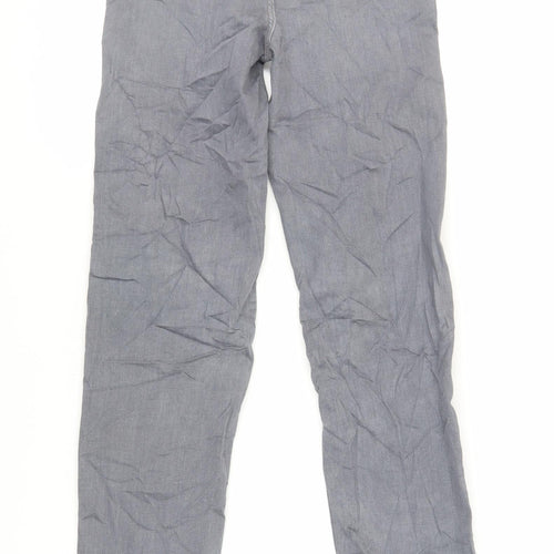Marks and Spencer Womens Grey Cotton Straight Jeans Size 8 L32 in Regular Zip