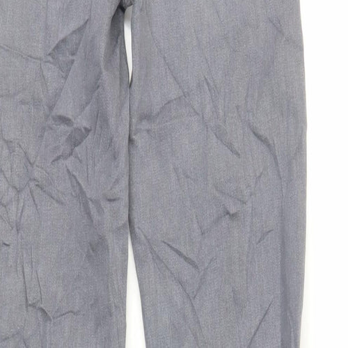 Marks and Spencer Womens Grey Cotton Straight Jeans Size 8 L32 in Regular Zip