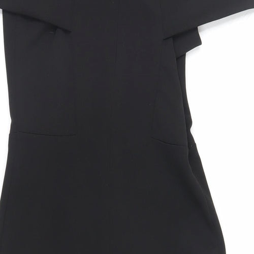 New Look Womens Black Polyester Mini Size 10 Off the Shoulder Zip