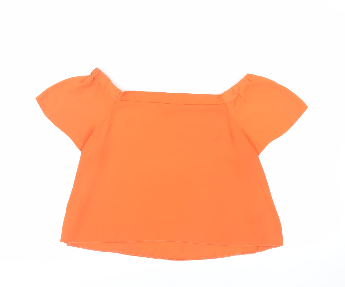 New Look Womens Orange Polyester Basic Blouse Size 14 Off the Shoulder