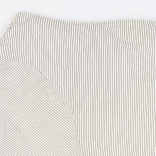 Kaliko Womens Beige Striped Cotton Flare Skirt Size 12 Zip