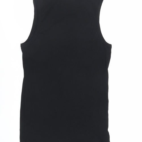 ASOS Womens Black Cotton Bodycon Size 18 Mock Neck Pullover - Ribbed