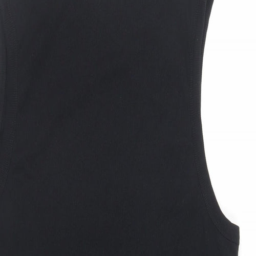 ASOS Womens Black Cotton Bodycon Size 18 Mock Neck Pullover - Ribbed