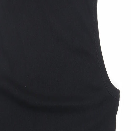 ASOS Womens Black Cotton Bodycon Size 18 Mock Neck Pullover - Ribbed
