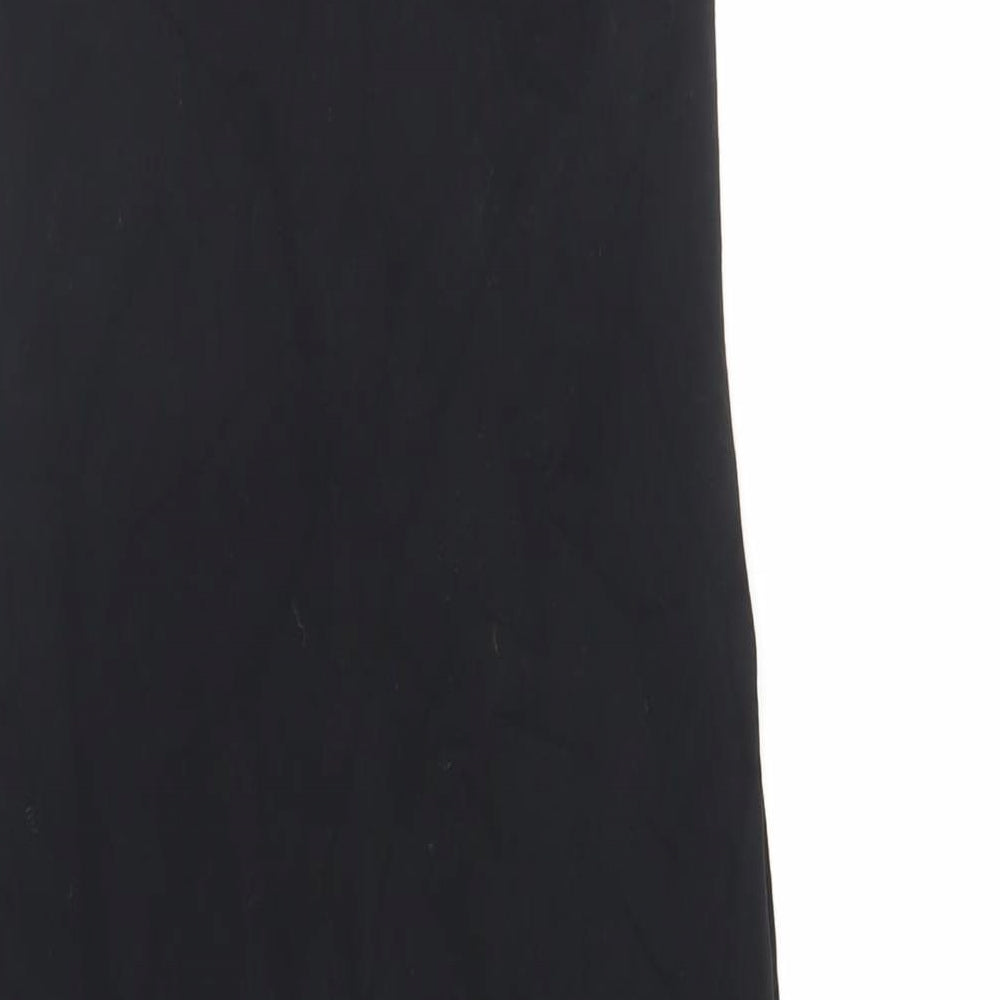 H&M Womens Black Cotton Tank Dress Size S Scoop Neck Pullover