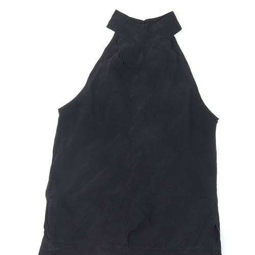 Warehouse Womens Black Silk Basic Tank Size 12 Halter