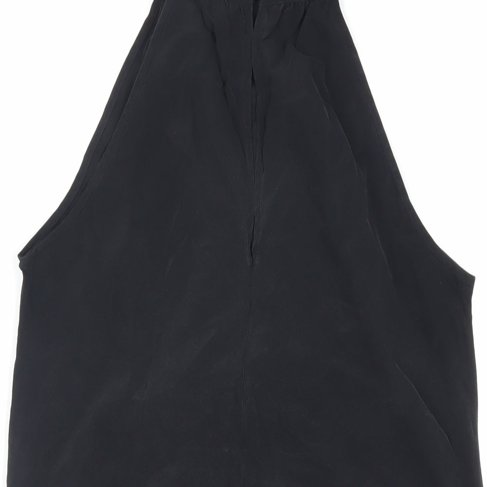 Warehouse Womens Black Silk Basic Tank Size 12 Halter