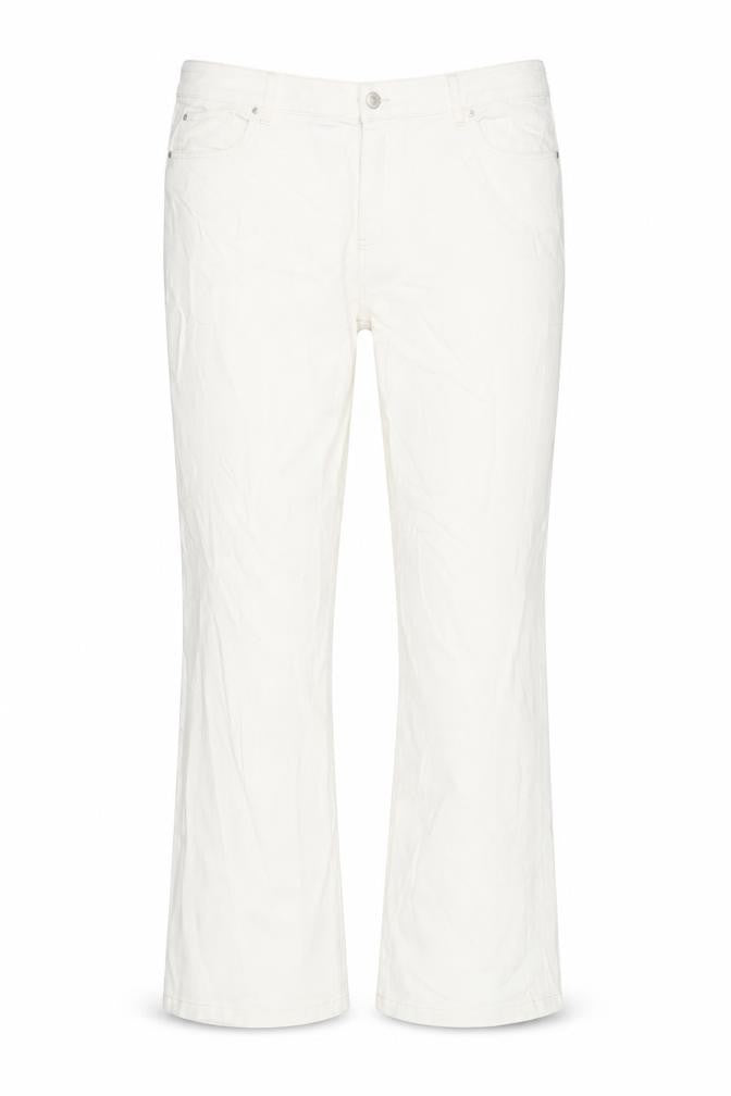 Marks and Spencer Womens Ivory Cotton Bootcut Jeans Size 24 L31 in Regular Zip