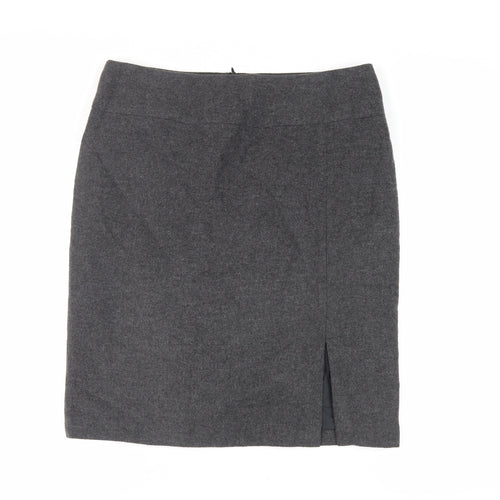 AMARANTO Womens Grey Acrylic Straight & Pencil Skirt Size 16 Zip
